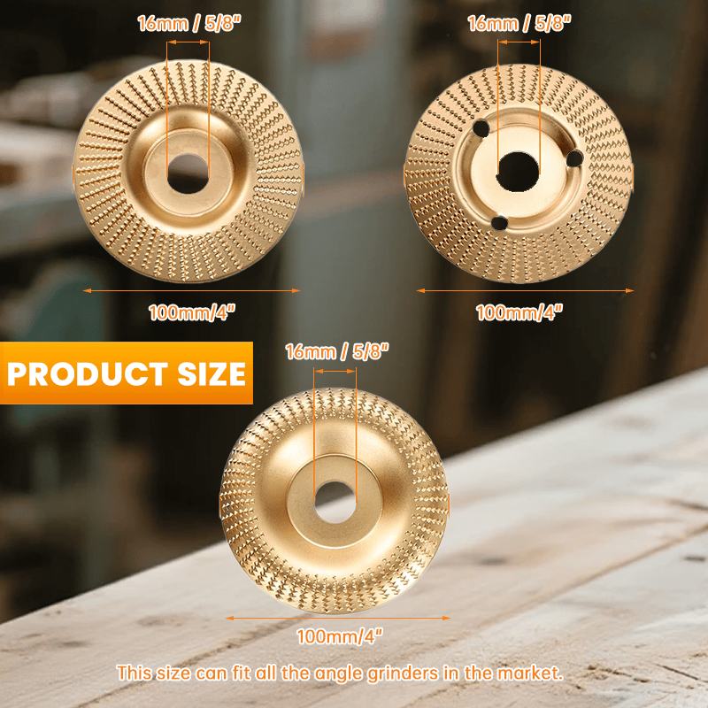3PCS Wood Carving Disc Set for 4-Inch Angle Grinders