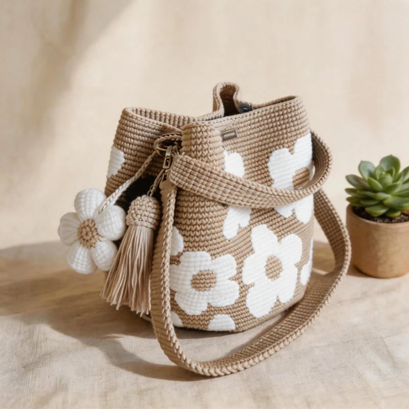 Handmade Crochet Flower Tote 🌼✨