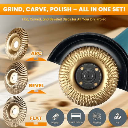 3PCS Wood Carving Disc Set for 4-Inch Angle Grinders