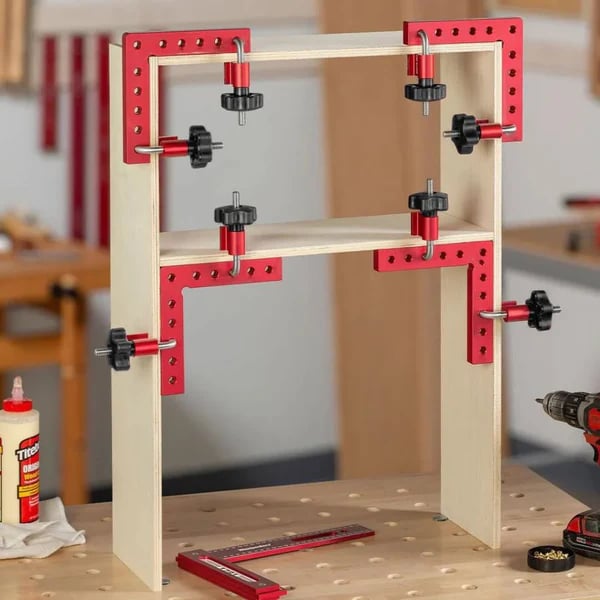 Precision 90° Aluminum Corner Clamp - CNC Woodworking Positioning Square for Cabinets & Frames