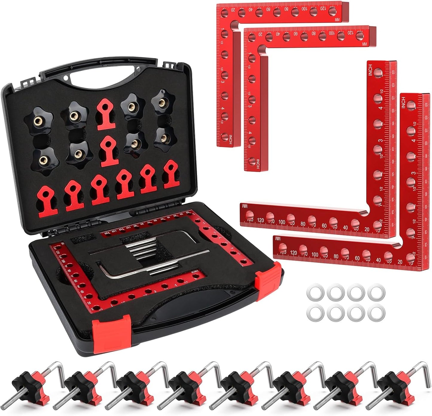 Precision 90° Aluminum Corner Clamp - CNC Woodworking Positioning Square for Cabinets & Frames