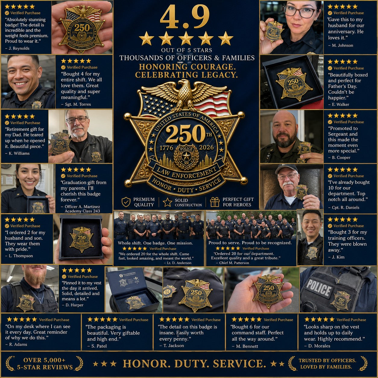 ⚡️⚡️Flash Sale 49% OFF - America 250 Law Enforcement Brooch