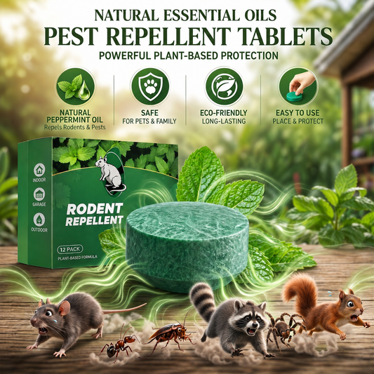 🟢 12 Pack Natural Peppermint Tablets — Protect Attics, Garages & Storage Areas From Unwanted Night Visitors
