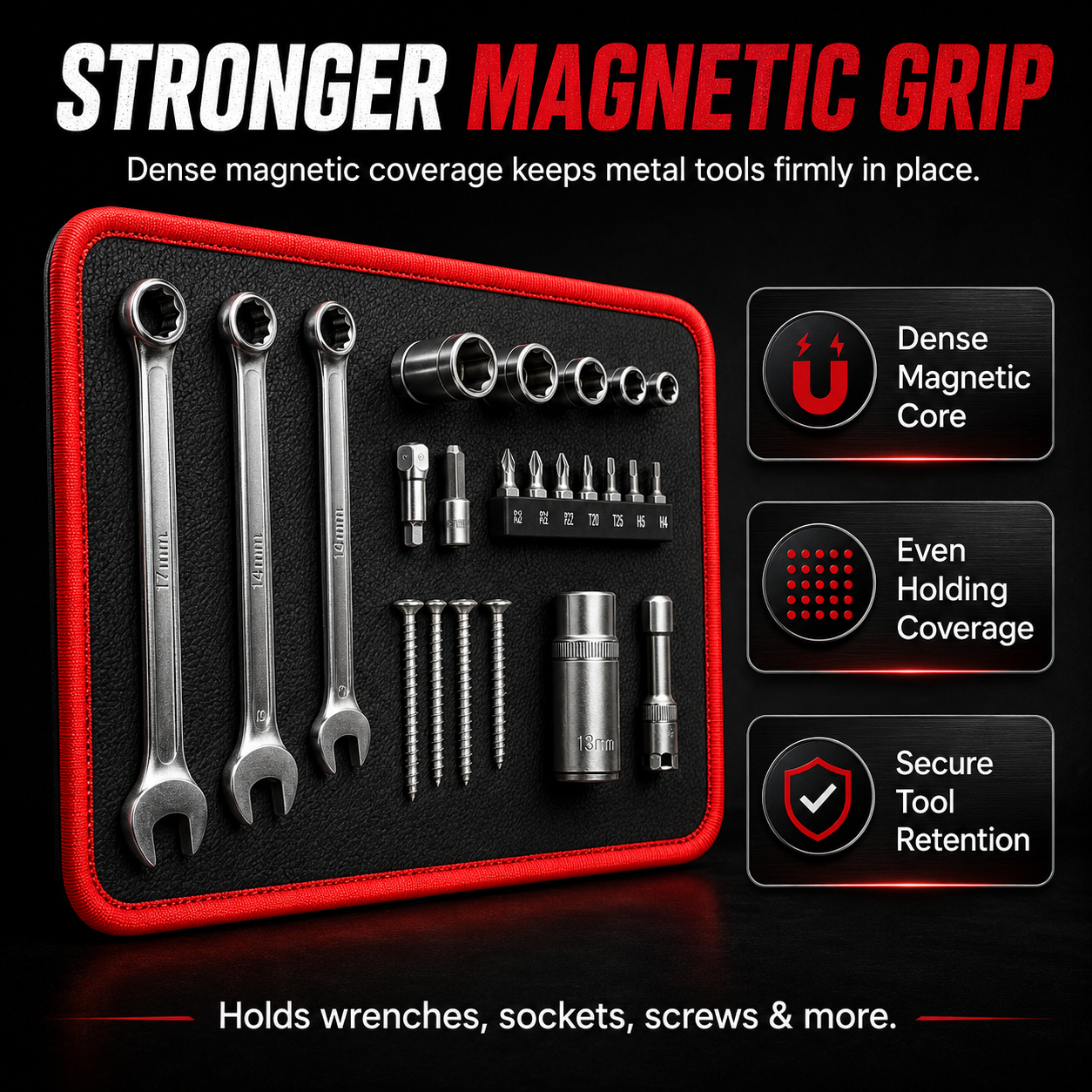 Magnetic Tool Tray Mat – Flexible Workshop Organizer for Metal Surfaces