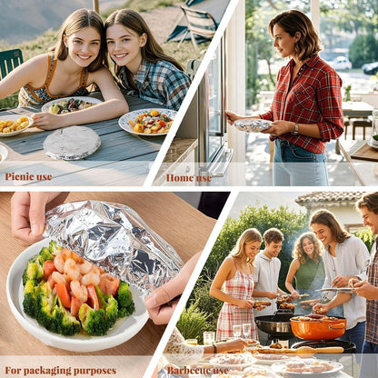 🍲 🔥 Home dining table & food container aluminum foil heat- retaining cover