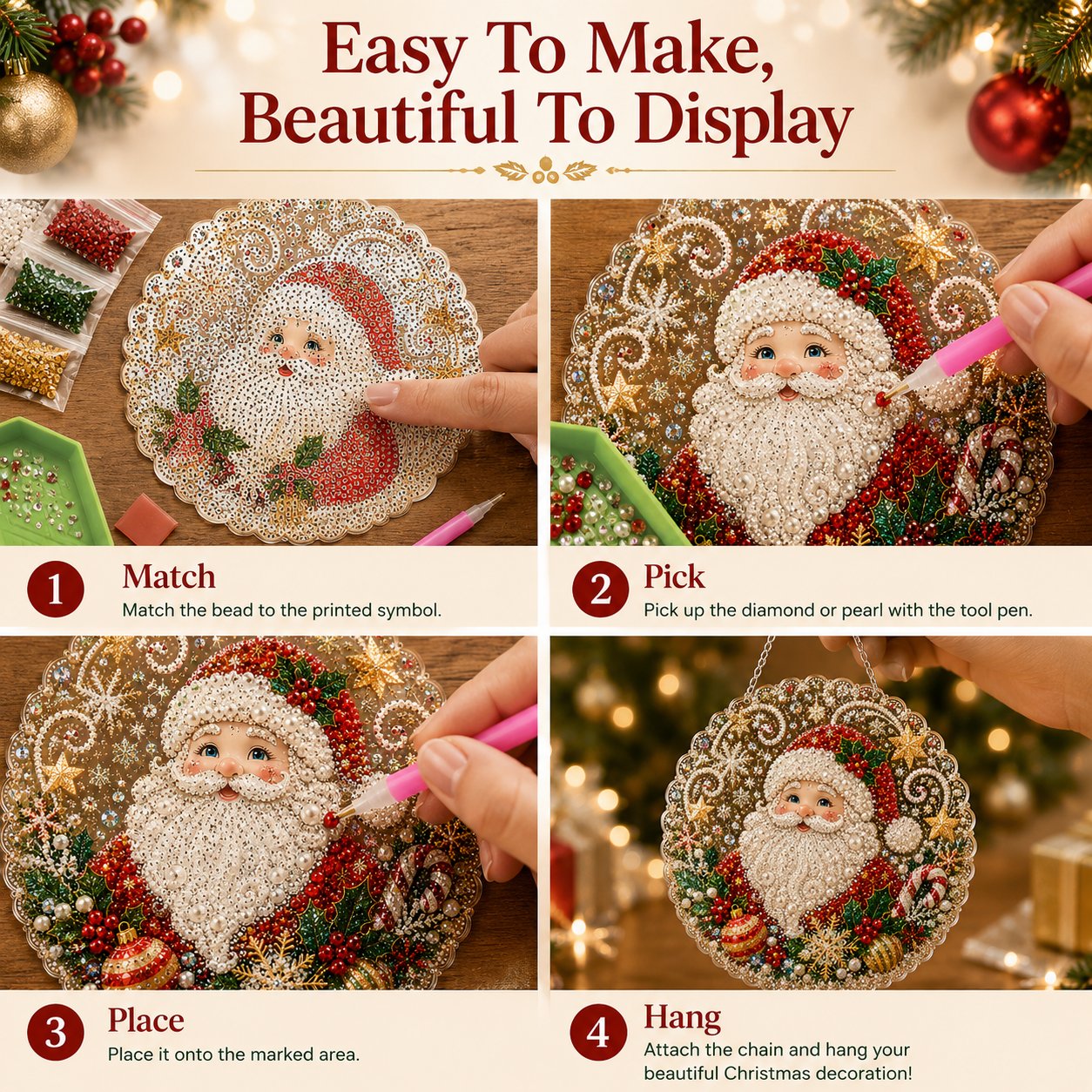 🎄Christmas DIY Diamond Painting Hanging Ornament Kit🎅💎