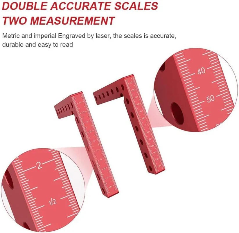Precision 90° Aluminum Corner Clamp - CNC Woodworking Positioning Square for Cabinets & Frames
