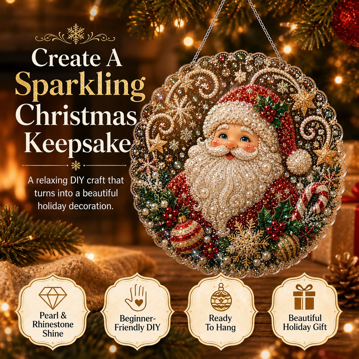 🎄Christmas DIY Diamond Painting Hanging Ornament Kit🎅💎
