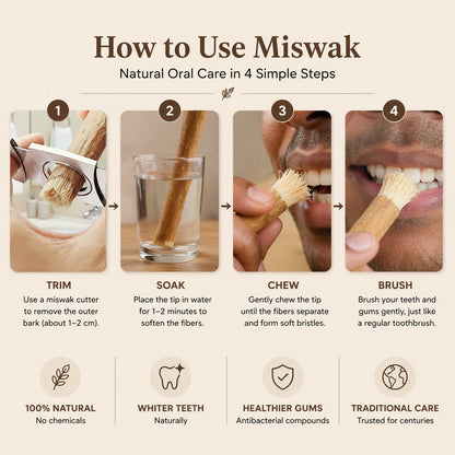 Natural Miswak Toothbrush Sticks